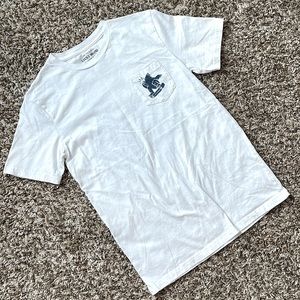 Lucky brand boys tshirt skateboard gorilla pocket white navy EUC Large